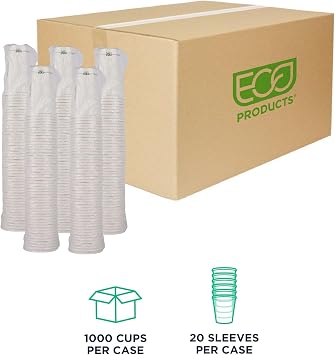ECO PRODUCTS GreenStripe Disposable Paper Hot Cups, 16 oz, 1000 Count