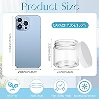 Vista 175 de 6 Pack 6oz Plastic Jars Containers with Lids Wide-mouth Refillable Leakproof Reusable Round Empty Jars for Travel Cosmetic Dry Food Spice Candy Clear