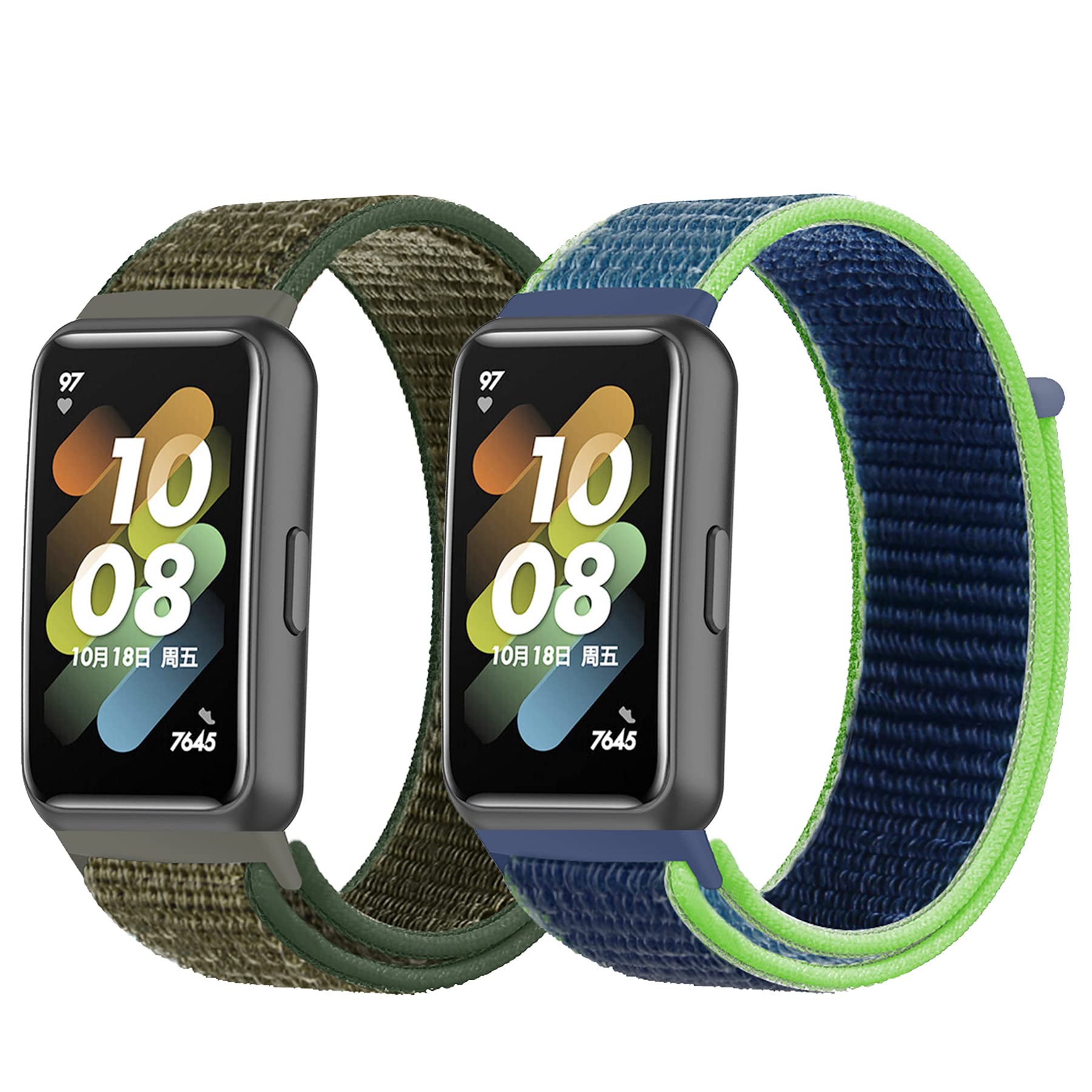 Keecuty Pack of 2 Wristbands for Huawei Band 7, Nylon Bracelet Compatible with Huawei Band 7