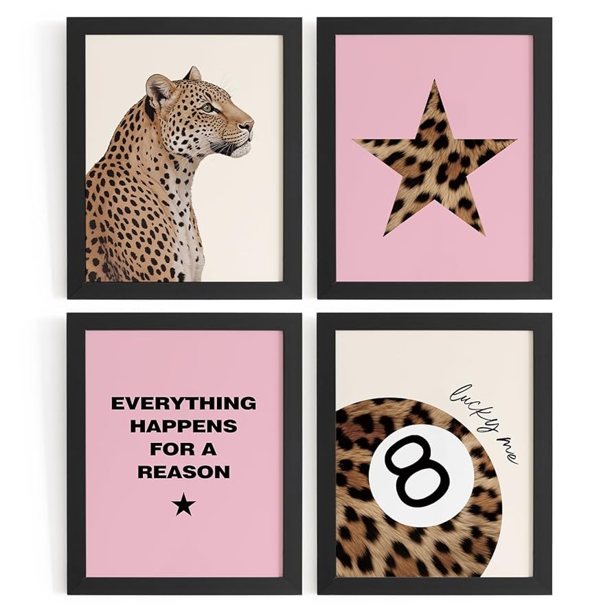 『 Pink cheetahs 』by Ally 20*20cm Pink cheetah – Haus and Hues