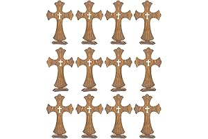 12 Pack Brown Wood Crosses for Centerpieces