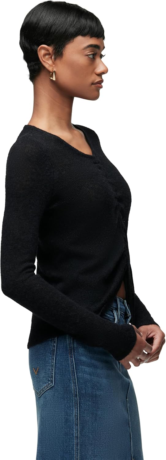 Hudson Womens Ruched Long Sleeve Sweater - Image 2