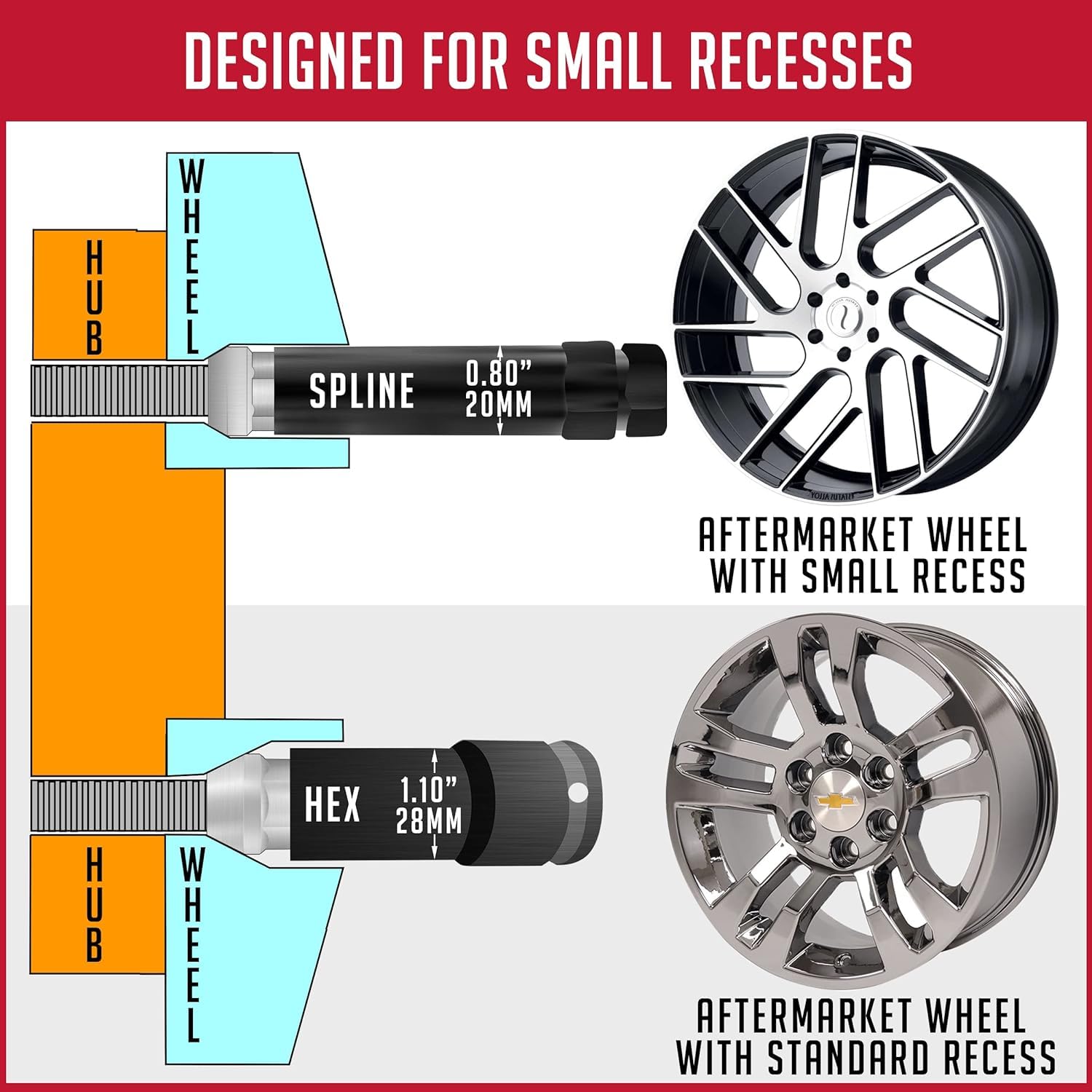 24 SPLINE ET EXTENDED THREAD TUNER LUG NUTS 12X1.5 BLACK FIT - Foto 6