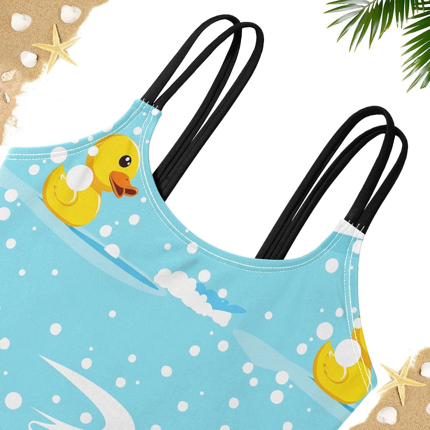 visesunny Girls Two Piece Swimsuits Ducks Swimming Water Girl's Bikini Sets Bathing Suits for Girls Size 5-12Y
