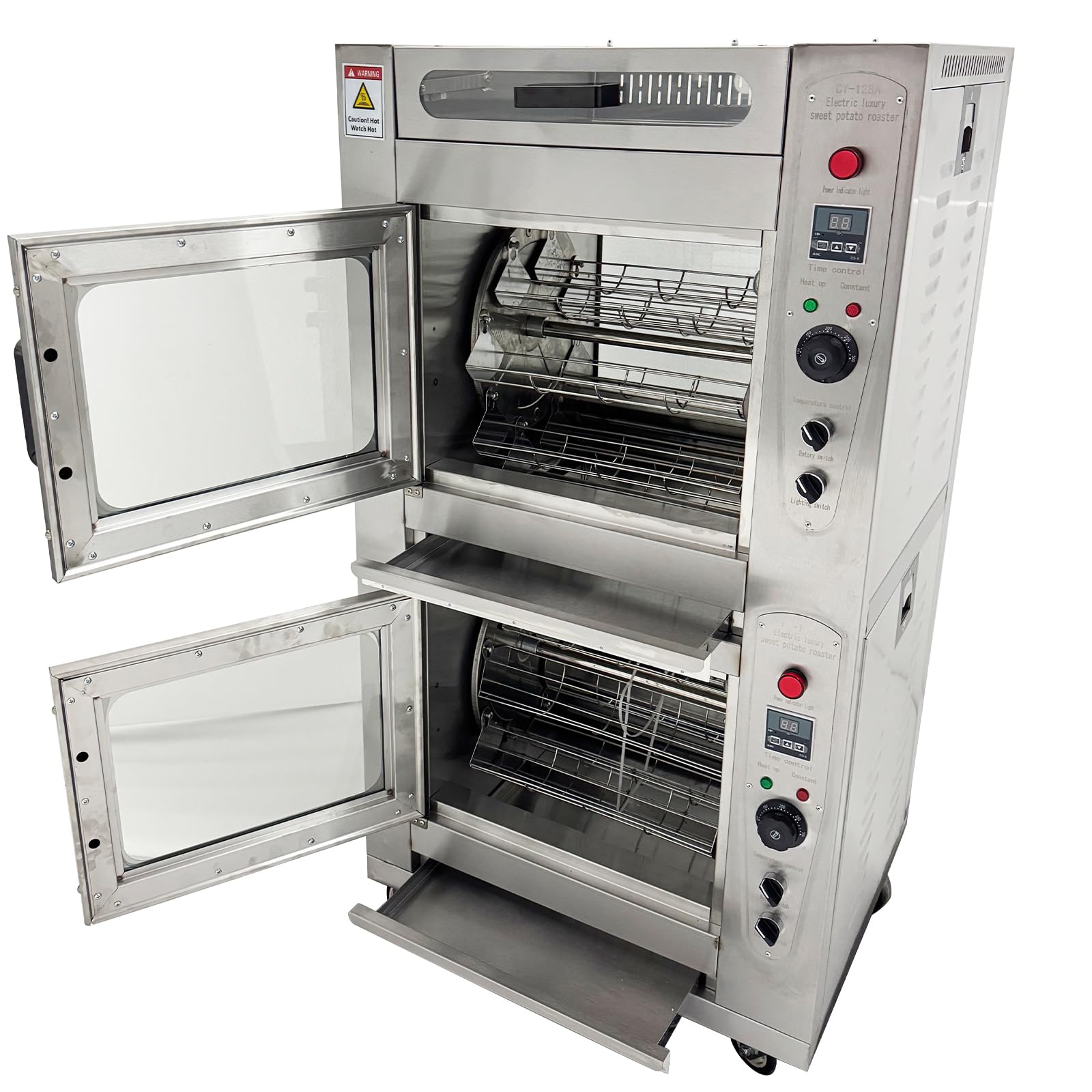 WYDDDARY 5600W Electric Corn Roaster Baking Stove 32?-572? Double Layers Volcanic Stone Roasted Sweet Potato Oven with 16 Stainless Steel Baskets Electric Grill AC220V