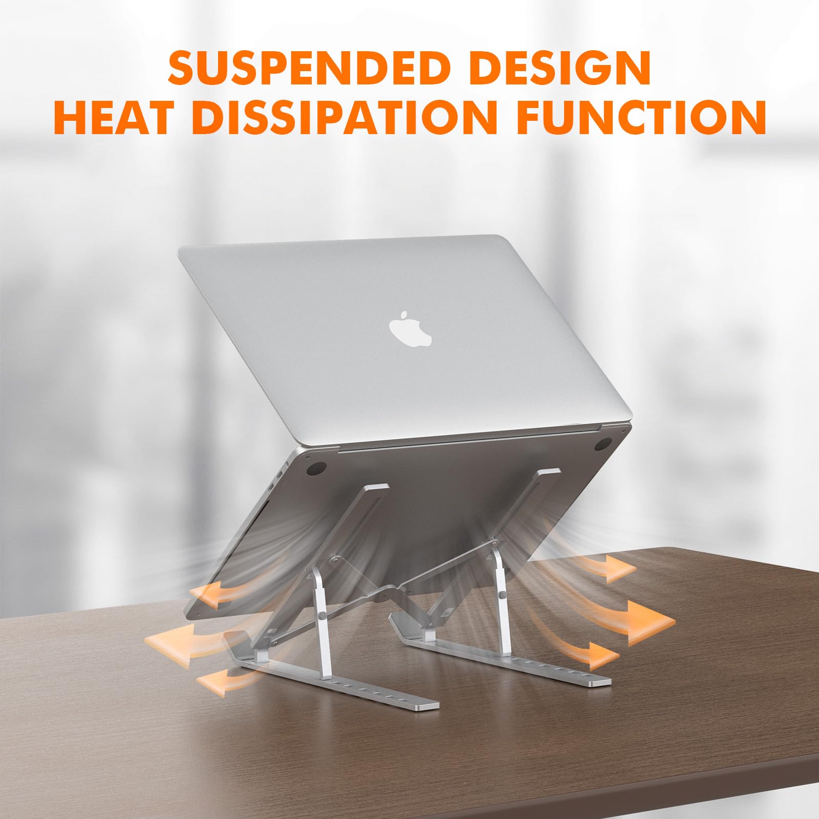 GRIFEMA Soporte para Ordenador Portátil, Laptop Stand Ajustable en 7 Ángulos, Aluminio Plegable con Bolsa, Ergonómico Ventilado para 10-15.6"