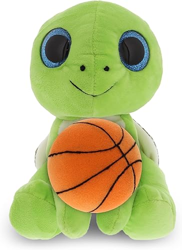 Miniatura 1 de DolliBu Animal de peluche de tortuga marina verde con felpa de baloncesto, tortuga marina suave y abrazable, adorable juguete de peluche, juguete de