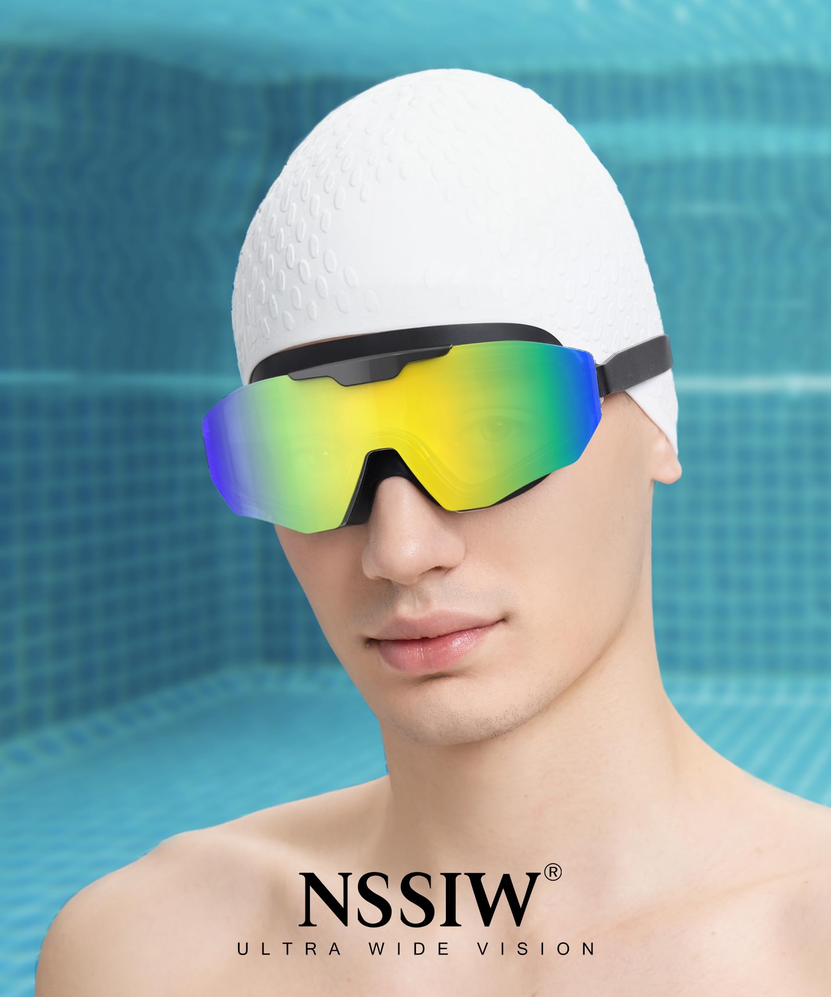 NSSIW Lot de 3 paires de lunettes de natation pour adultes : sans fuite avec protection UV400 et anti-buée pour homme et femme