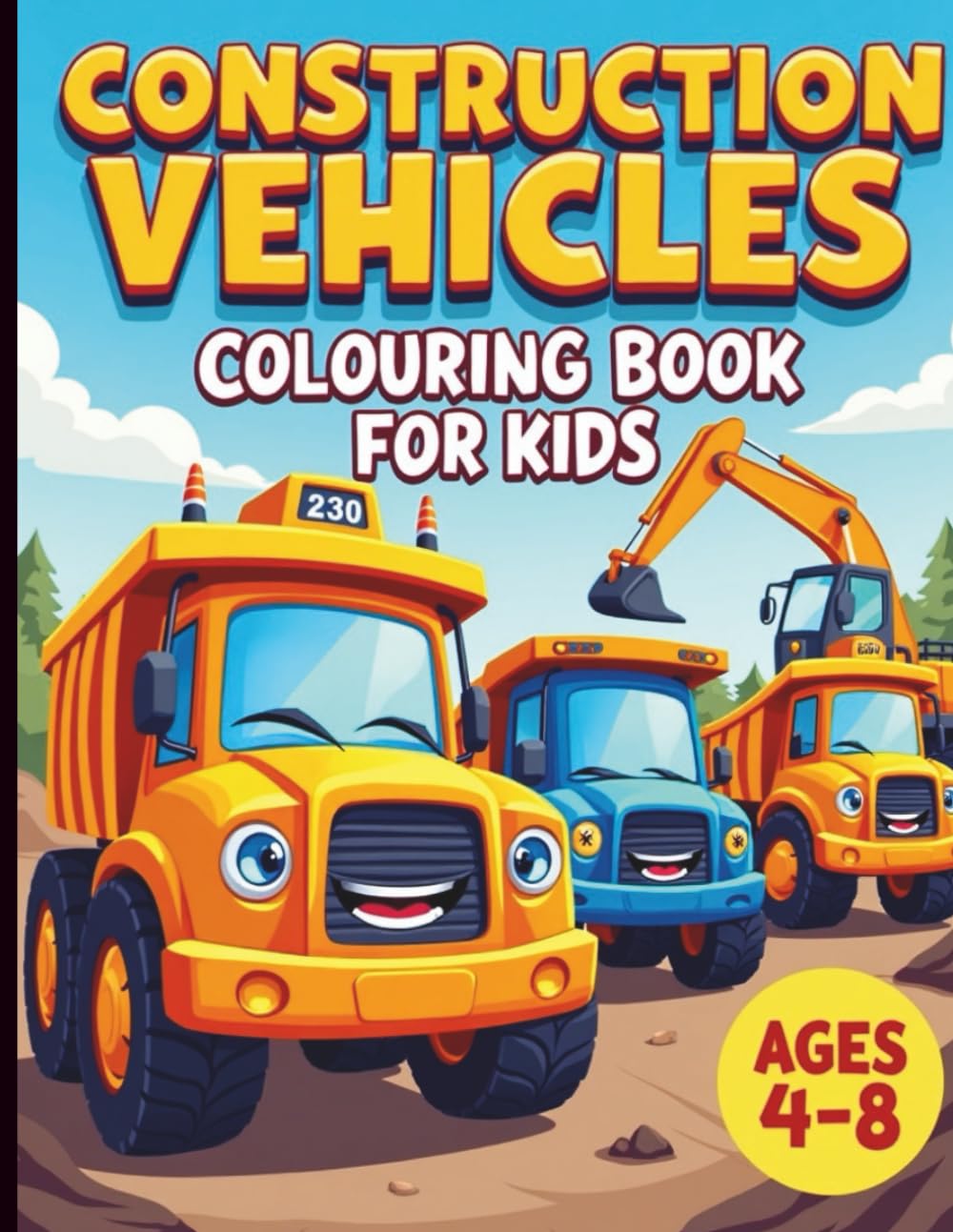 Construction Vehicles Coloring Book for Kids
