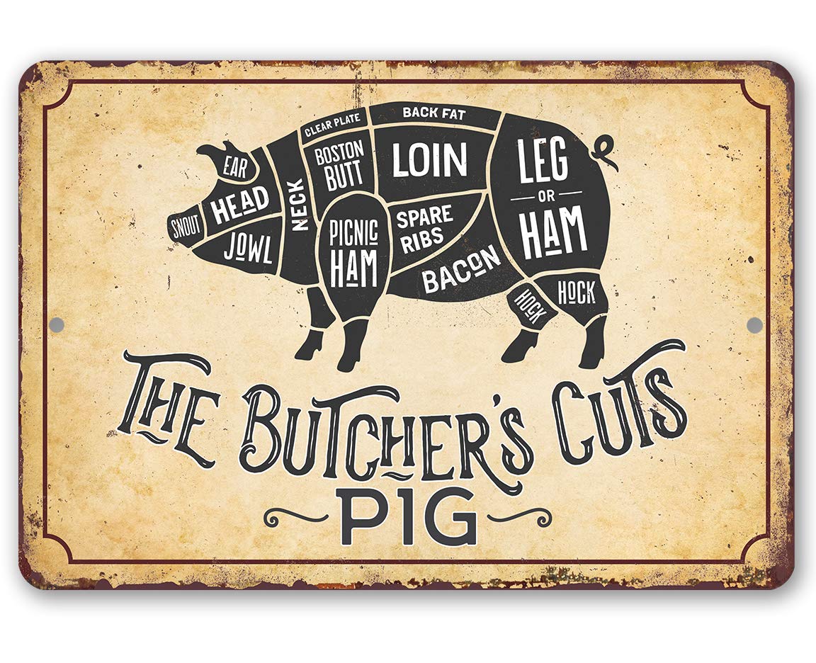 Amazon.com: The Butcher's Cut Pig - Vintage Meat Sign for Market