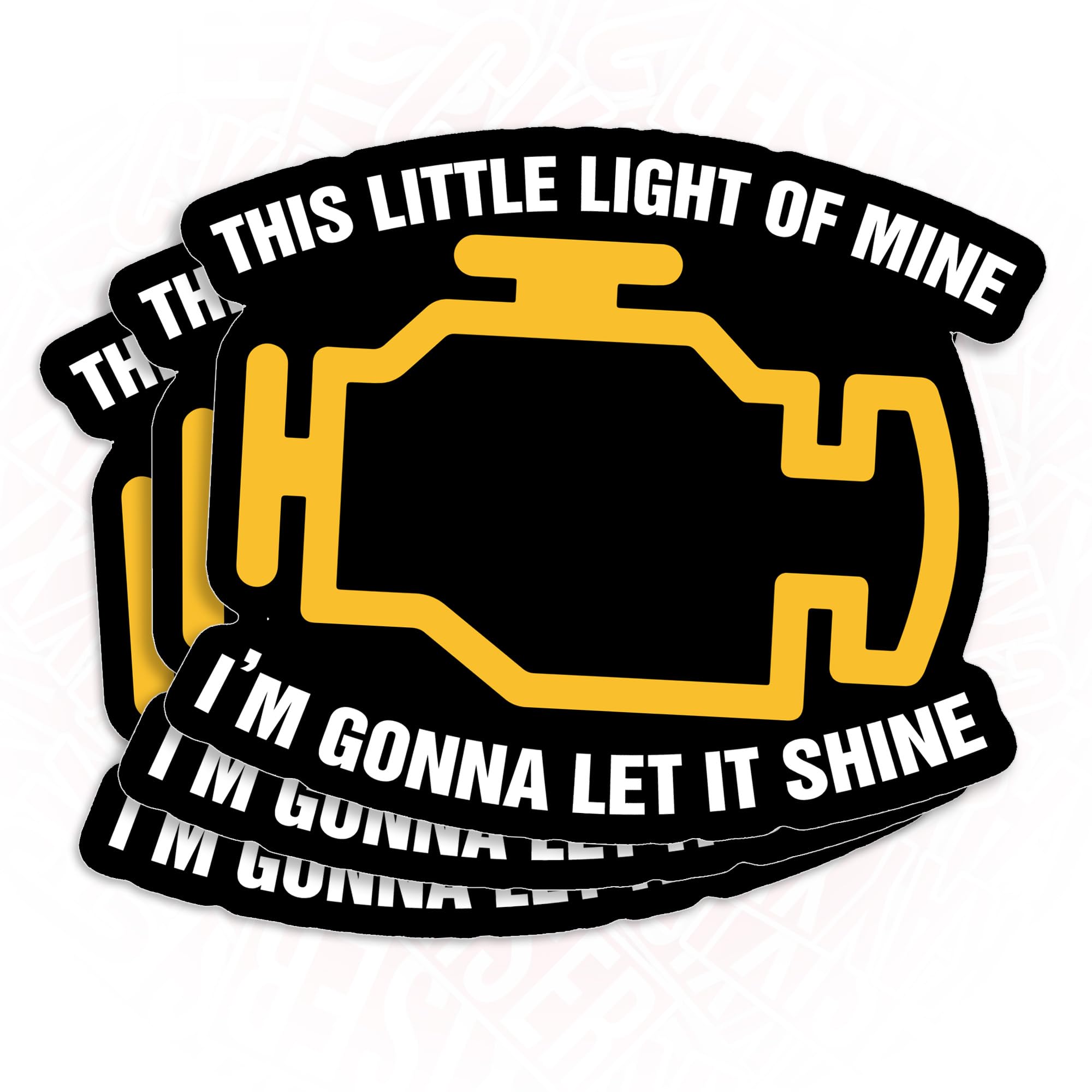 (3Pcs) This Little Light of Mine Sticker for Cars 2" Blue-Collar Check Engine Light Bumper Sticker Waterproof Die-Cut Vinyl Laptop Sticker, Water