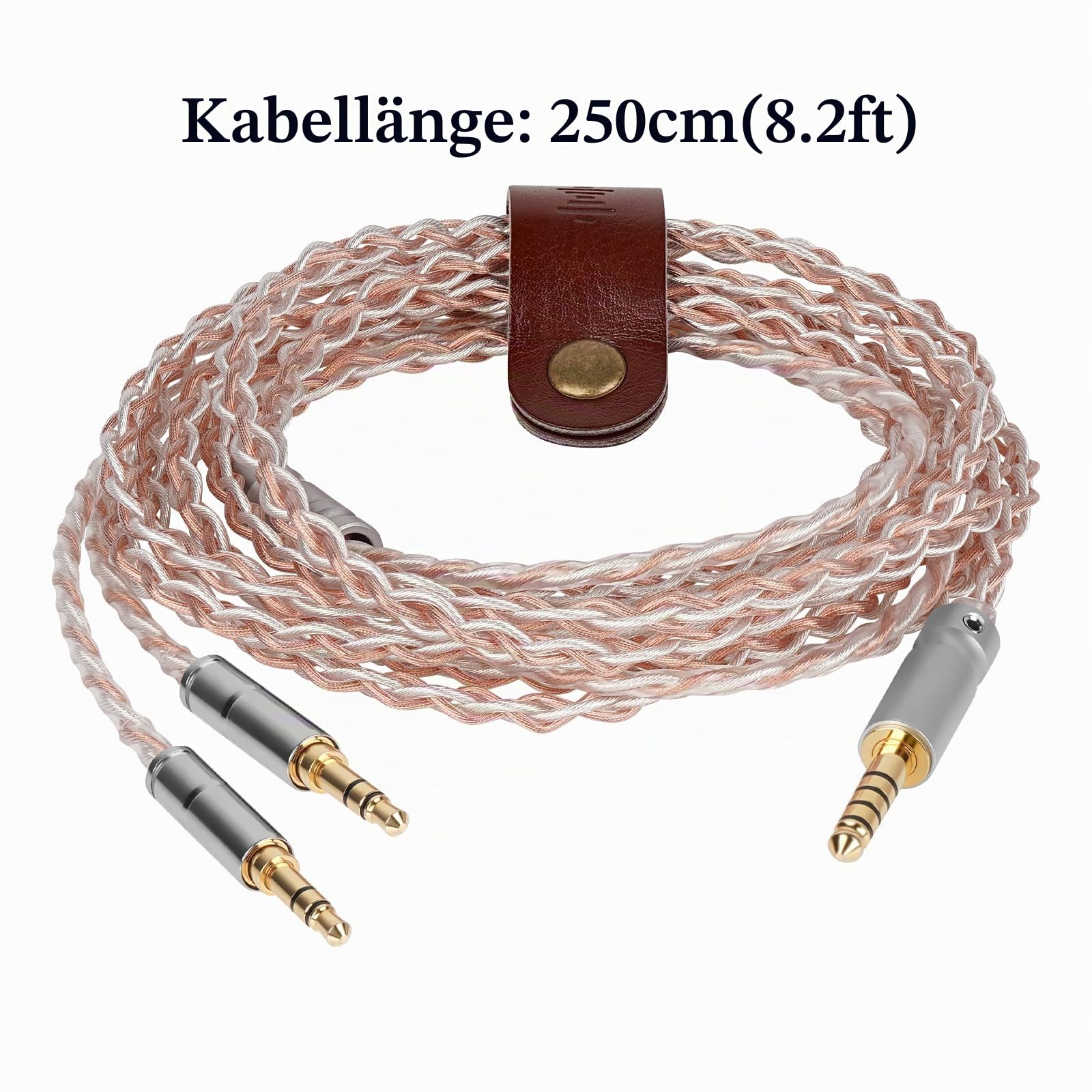 GEEKRIA Apollo Kupfer-Silber-Misch-Upgrade-Audiokabel, kompatibel mit HIFIMAN SUSVARA UNVEILED, SUNDARA HE4XX 400i-Kopfhörern, 4,4 mm auf Dual 3,5 mm auf Ersatz-Kopfhörerkabel (8,2ft / 2,5 m)