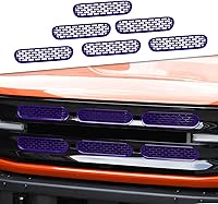 Vista 11 de JeCar Insertos de rejilla delantera, marco de rejilla de malla, accesorios exteriores compatibles con Ford Bronco 2021-2023, negro mate