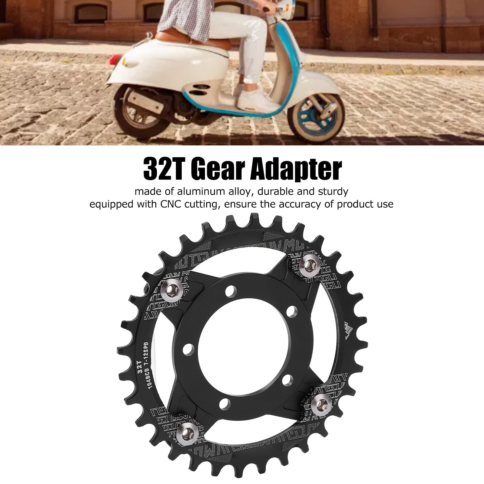 Keenso Corona 104BCD, Corona 32T, Pignoni Bici in Lega di Alluminio per Motore Mid Drive