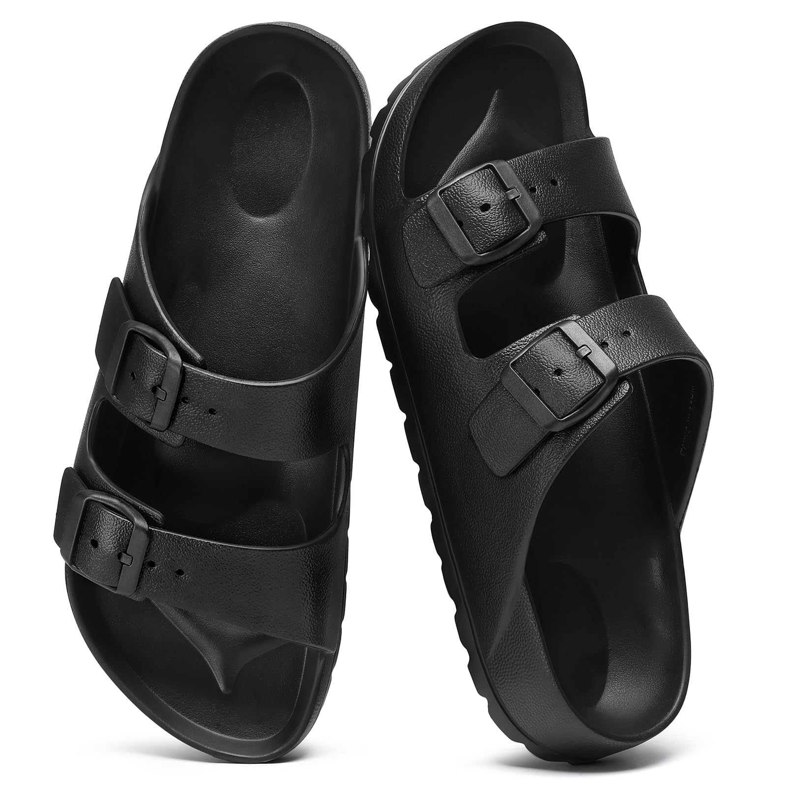 Women's Comfort Sandals with Medium Arch Support Double Buckle Adjustable EVA Slides for Summer Beach-image-15