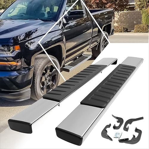 Par de estribos cromados de 6 pulgadas, barras laterales