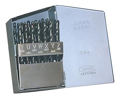 Cle-Line C21158 Style 1899 High Speed Steel General Purpose Jobber Length Drill Set, Steam Oxide Finish, A - Z Size, 26 Pieces