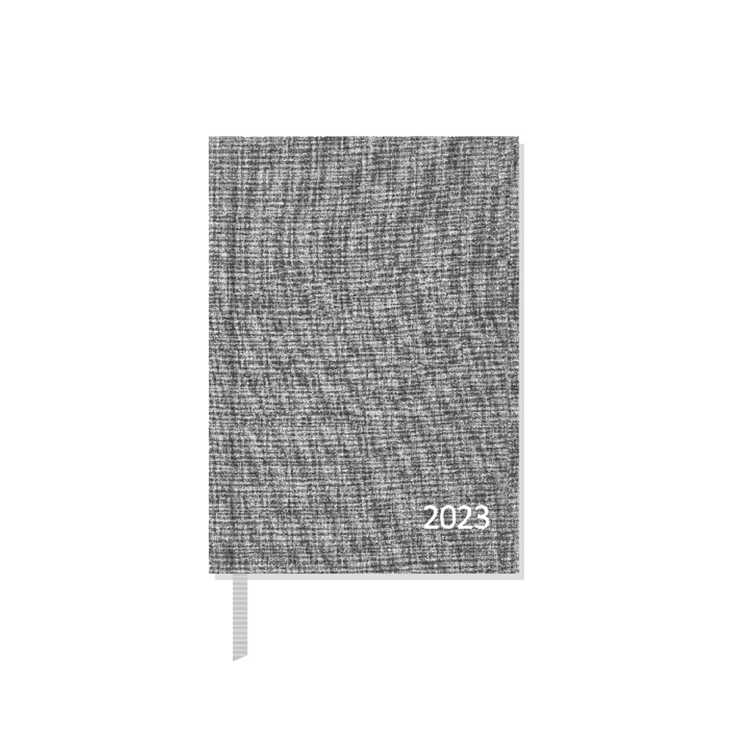 Idena 13879-2023 Diary Grey, DIN A6, 192 Pages, 1 Week on 1 Page, Agenda