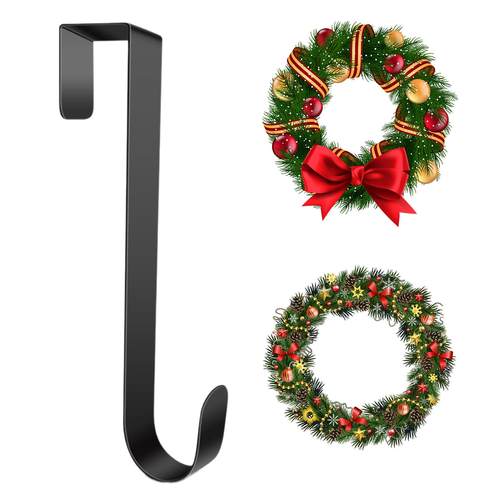 Christmas Wreath Hangers Metal Wreath Hook Over The Door Wreaths Hanger Hanging Hook,Reef Hooks for Front Door