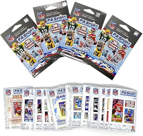 Teenymates Party Animal NFL 2022-2023 P.A.Sport Stamp Collection 4 paquetes de ciegas