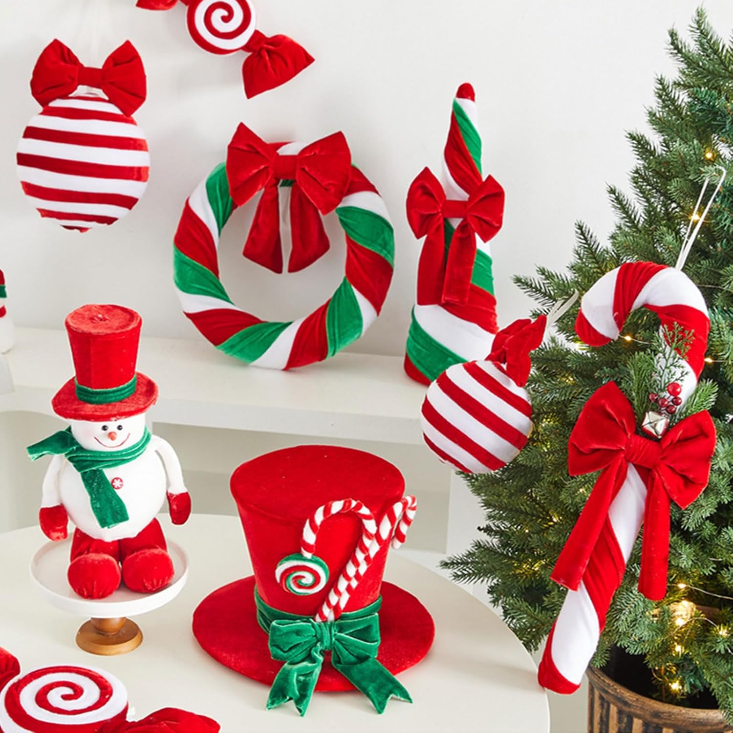 [Fpbiagoq] フェスティバル植毛サンタ帽子デコレーションパーティーアクセサリー小売ディスプレイや家族の休日の集まりに最適植毛