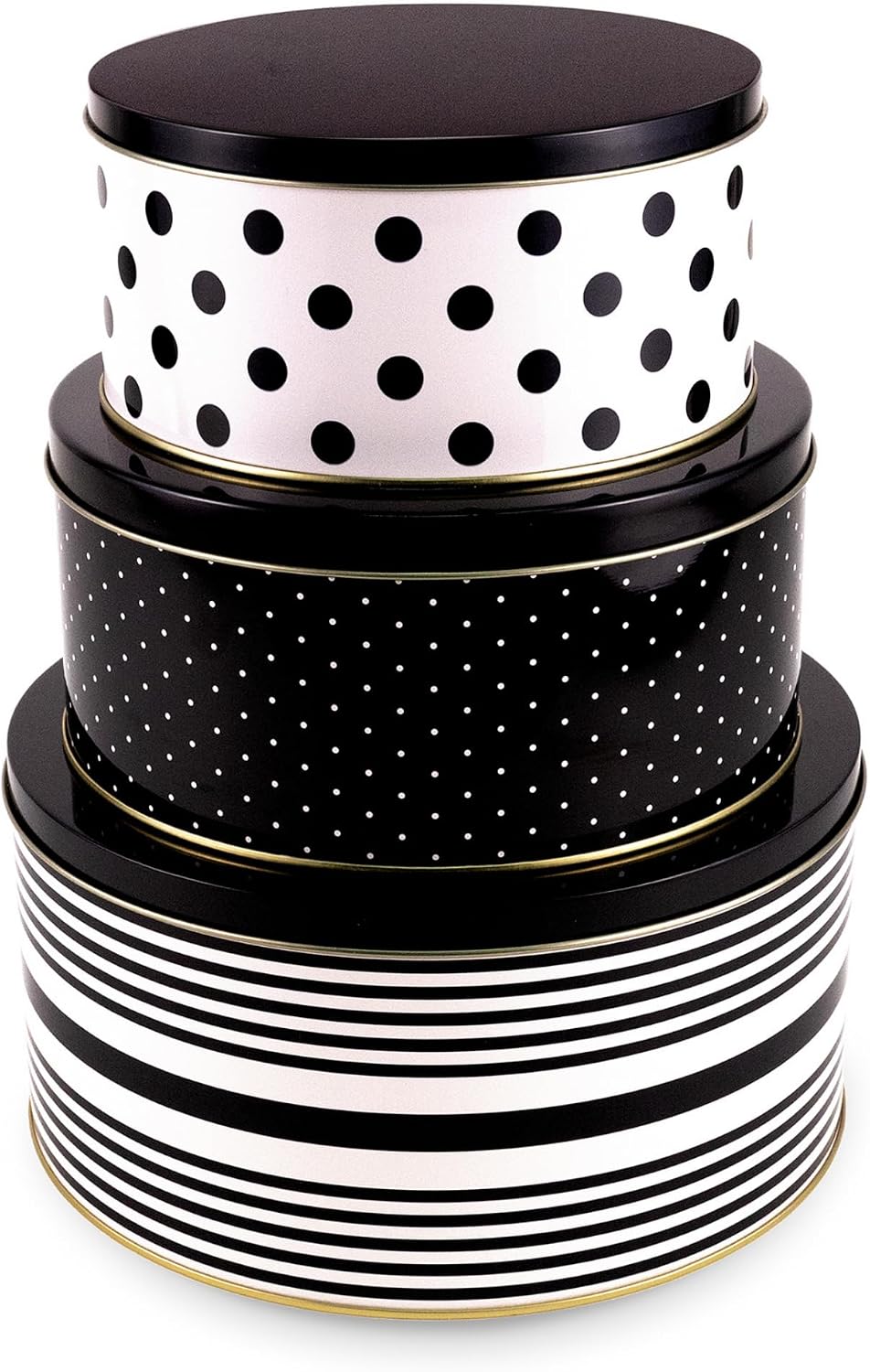 kate spade new york Set of 3 Nesting Cookie Tins, Dots and Stripes