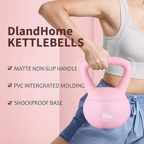 Miniatura 6 de DlandHome Pesas rusas para entrenamiento de fuerza, ideal para entrenamiento de cuerpo completo y entrenamiento de fuerza, mango de fácil agarre,
