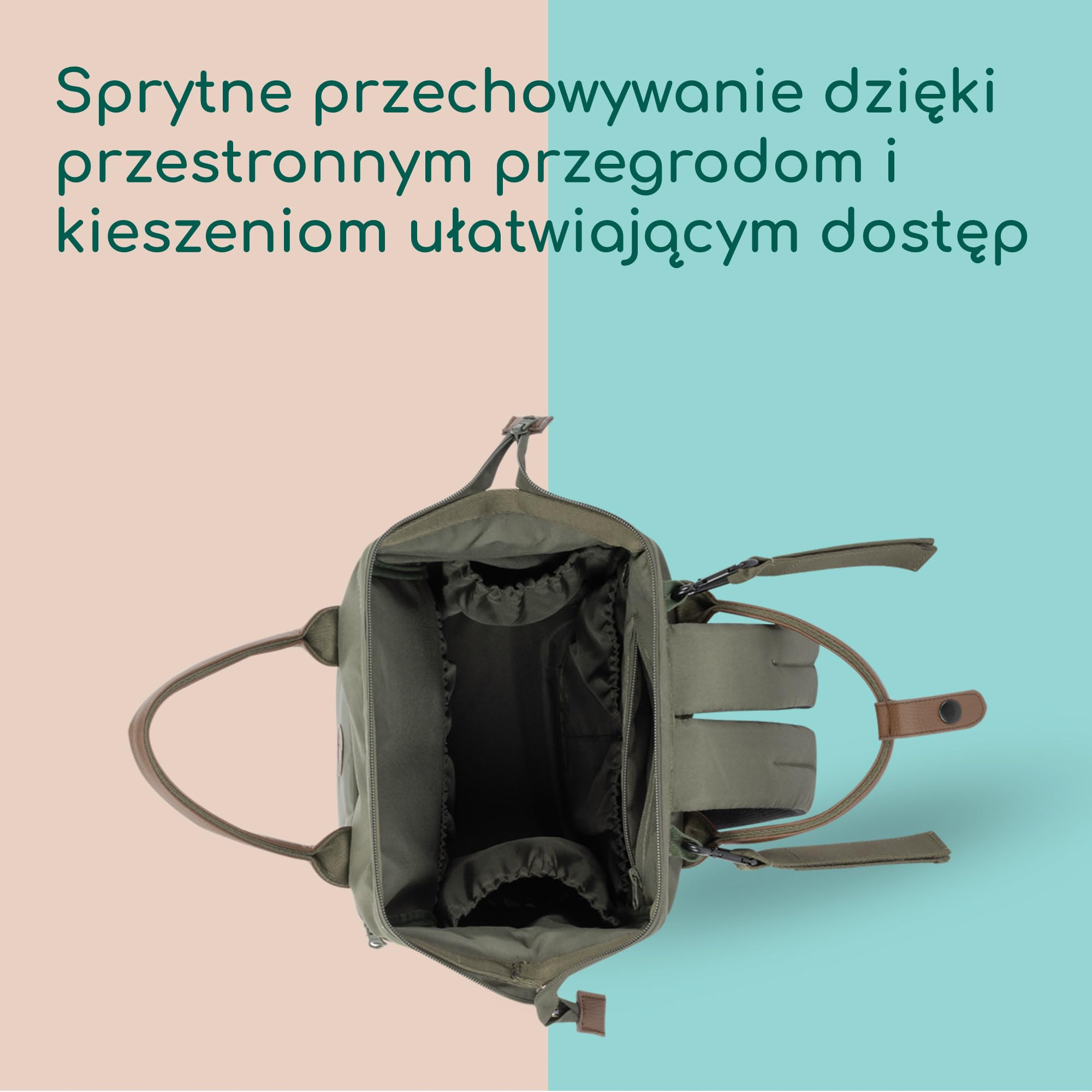 Bebeconfort Plecak do Przewijania, Mata do Przewijania, Mineral Green
