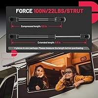 Vista 40 de BDFHYK C16-17796 20 inch 110Lbs/490N Gas Struts Shocks Lift Support for are Leer Camper Shell Topper Rear Window, Truck Bed Cover, Cabinet lid Door