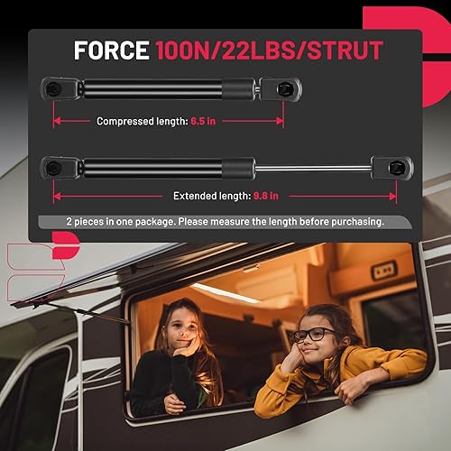 Miniatura 40 de BDFHYK C16-17796 20 inch 110Lbs/490N Gas Struts Shocks Lift Support for are Leer Camper Shell Topper Rear Window, Truck Bed Cover, Cabinet lid Door