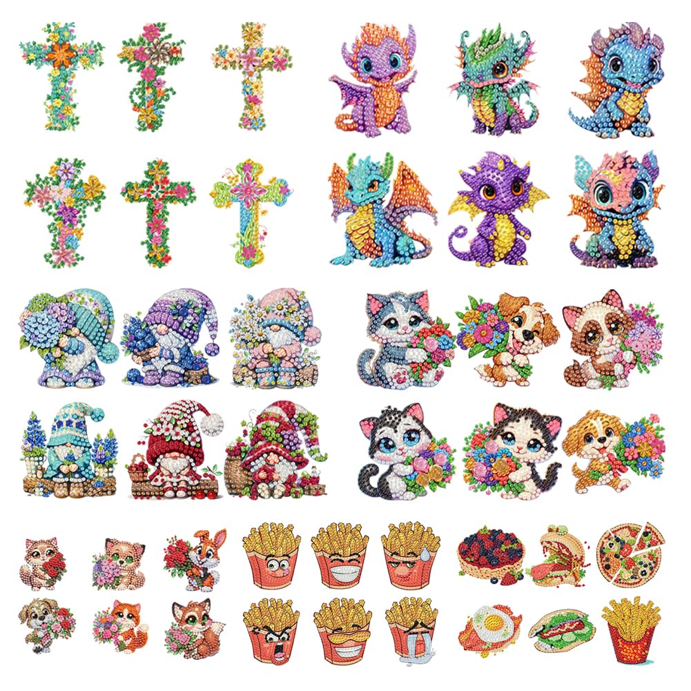 Fiorky 6Pcs Refrigerator Magnets Art Kits for Adults (Dragon)