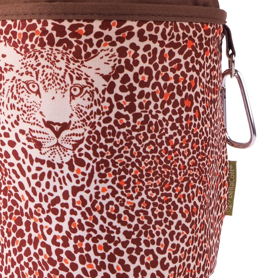 96 Wäscheklammern Wäscheclips mit Druckfedern aus Edelstahl und Soft Touch Orange Weiß und 1 bellaCott Wäscheklammerbeutel Leopard braun