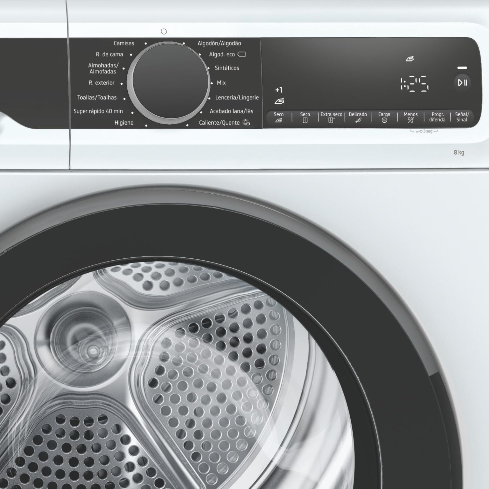 Balay 3SB380B - Secadora, Bomba de Calor, A+++, Libre instalación, 60 cm, 8 kg, Blanco, Display LED, filtro de fácil limpieza, programa para ropa de cama, puerta cristal, 2022