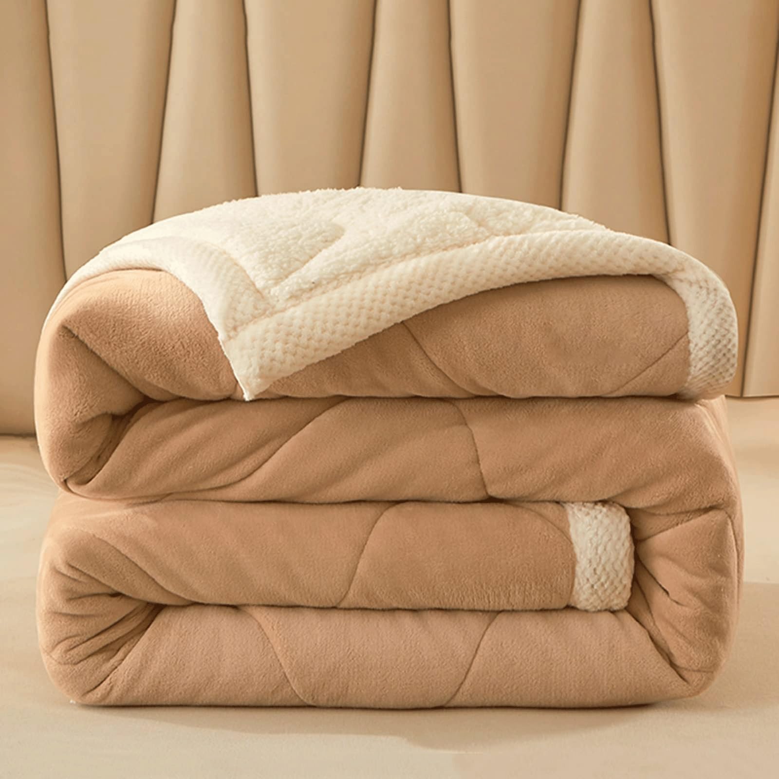 Ultra Soft Fleece Blanket，Double Layer Thickened Lamb Plush Blanket,Flannel Luxury Queen Blanket，Warm & Breathable - All Season(Color4,150x200cm)
