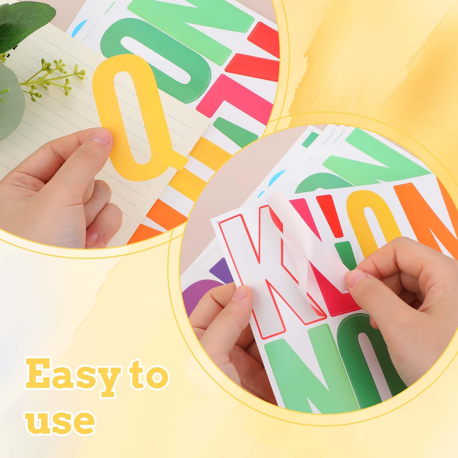 9 Bögen Buchstaben Aufkleber Schwarz - Selbstklebende Vinyl Buchstaben 10cm Groß