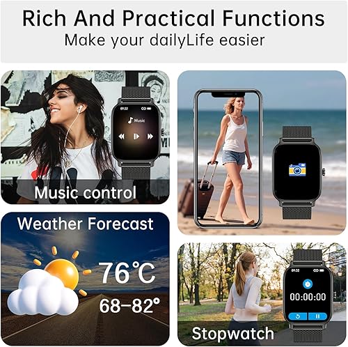 Miniatura 5 de Reloj inteligente para hombres y mujeres Fitness resistente al agua, responder llamadas, correr, reloj inteligente para teléfono Android, iPhone,