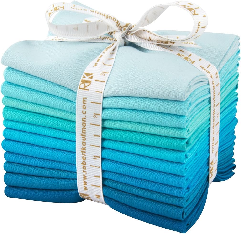 Studio RK Kona Cotton Solids Pool Party 12 Fat Quarter Bundle Robert Kaufman Fabrics FQ-920-12