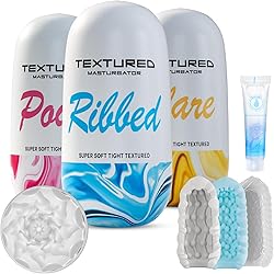 Huevo Masturbádores Masculino Juguetes Sexuales - 3 Huevos Masturbador Juguetes Eróticos para Hombre y Pareja con 3D Silicona Vagina, Súper Elásticos de Bolsillo Portabilidad Objeto Sex Toys