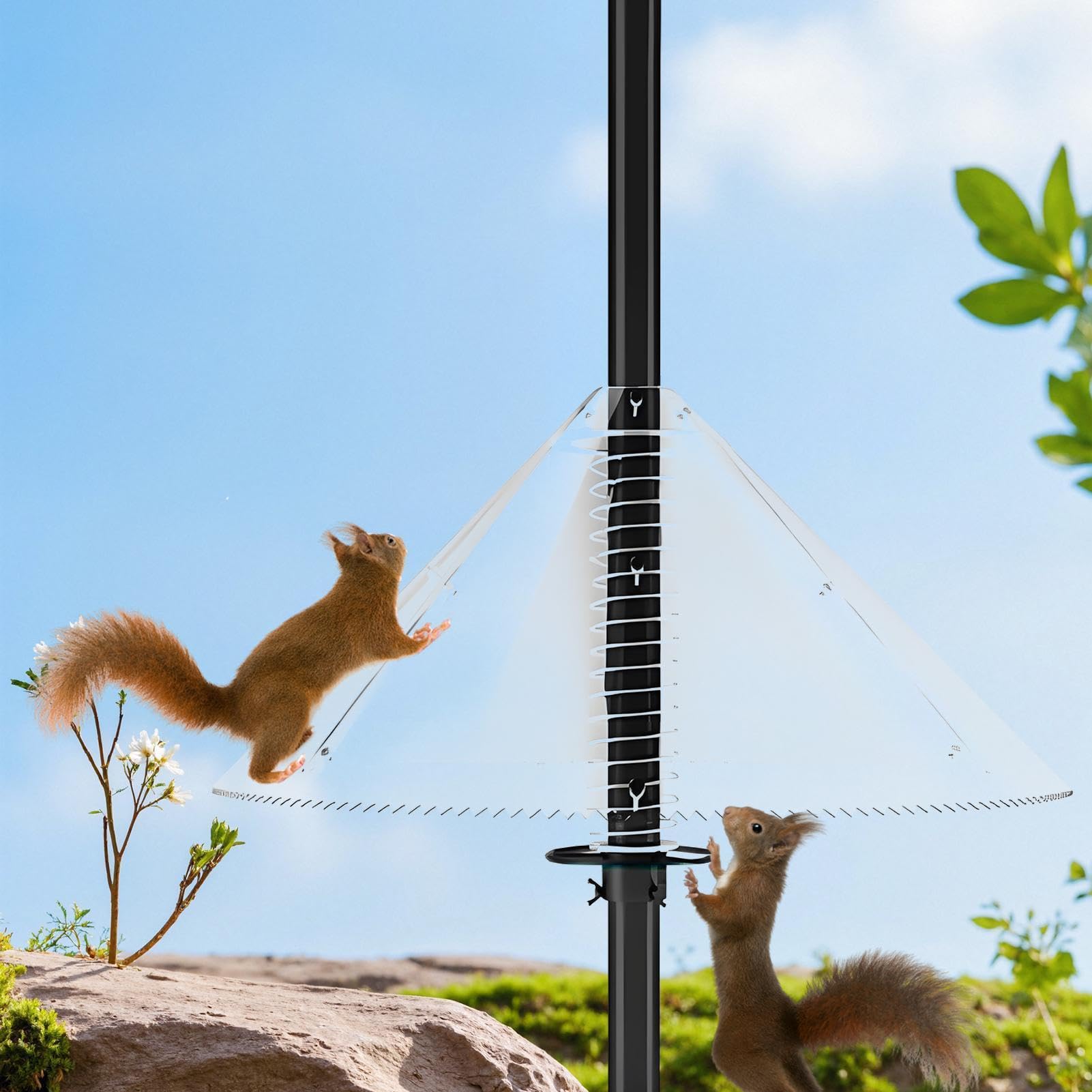 Deflettore Antiscoiattolo per Mangiatoia Protezione Casette Passeri | Dispositivo Anti-Scoiattolo Per Amanti Della Natura, Giardinieri, Agricoltori, Cortile, Giardino, Patio,