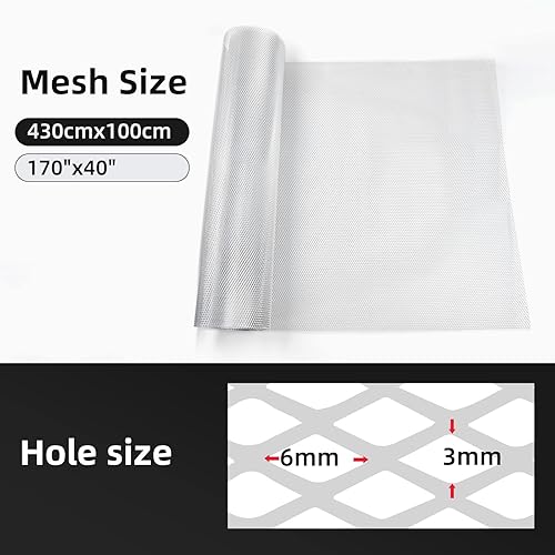 Miniatura 109 de AggAuto Malla universal para parrilla de automóvil de 40 x 13 pulgadas, de acero inoxidable revestido de cloruro de polivinilo, rejilla