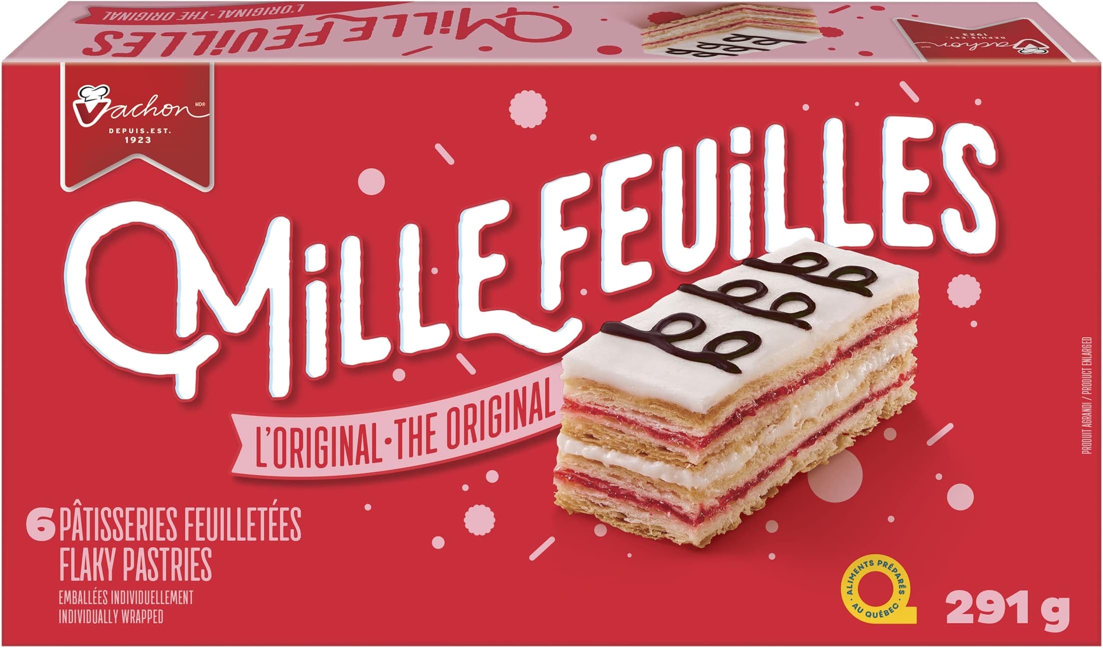 Vachon Mille Feuilles 1 Box Of 6 Flaky Pastries Snack Cakes 10 Ounces Made in Quebec