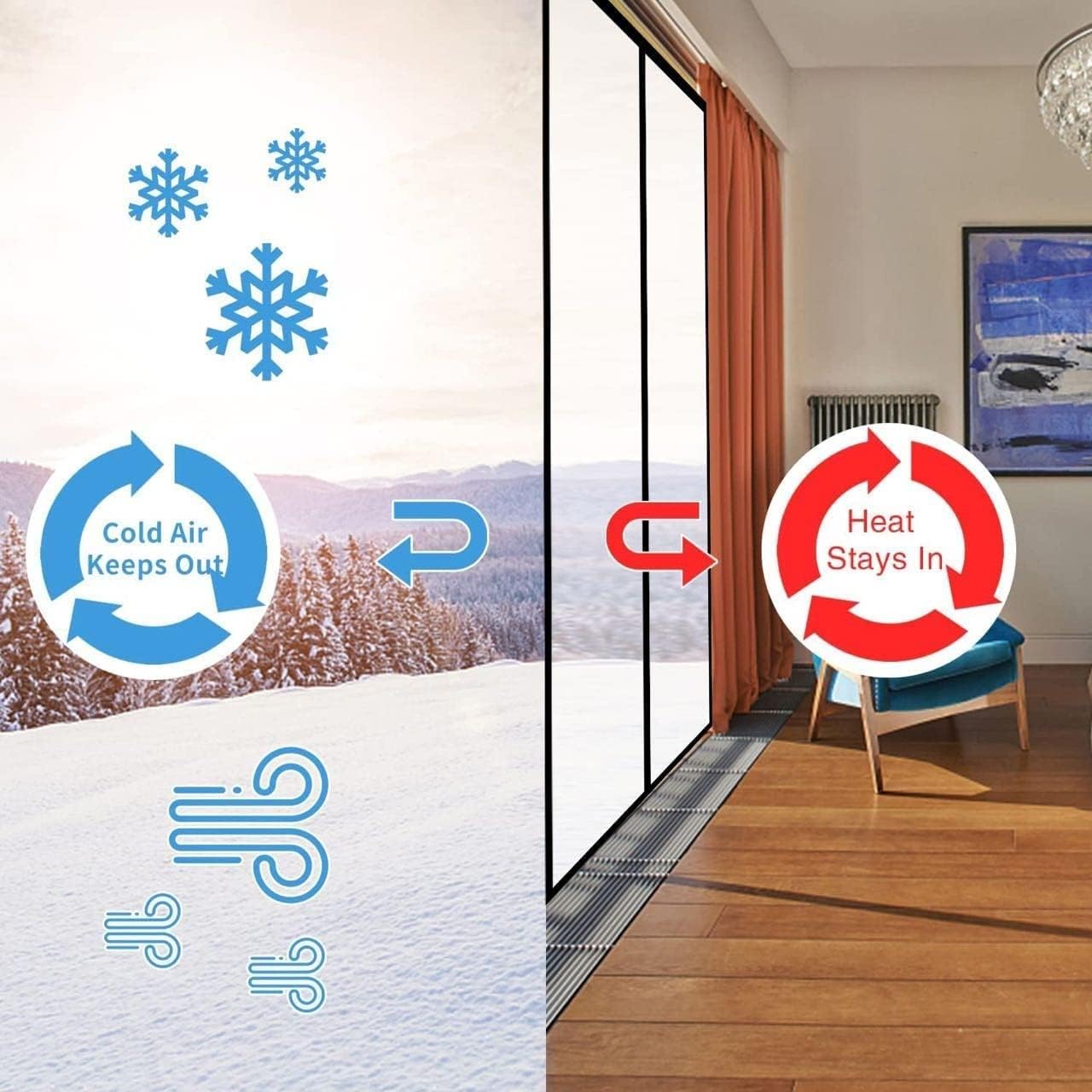 VXHCS Magnetic Door Curtain, Warm and Cold Protection Curtains, Hands Free Automatic Closing Windproof Waterproof Transparent Insulated Door Curtain (Color : Clear, Size : 33x75in/85x190cm)