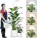 wolezek Grow Lights for Indoor Plants Full Spectrum, 80 LEDs 3 Colors Grow Light, 65in Large Plant Lights for Indoor Growing with 360°Gooseneck, 6/12/16H Timer, 5 Brightness, Height Adjustable, White