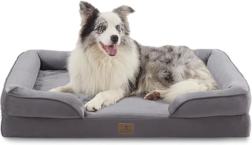 Miniatura 17 de Bedfolks Cama ortopédica para perros, sofá cama impermeable para perros medianos, sofá cama de espuma de huevo para mascotas con funda extraíble