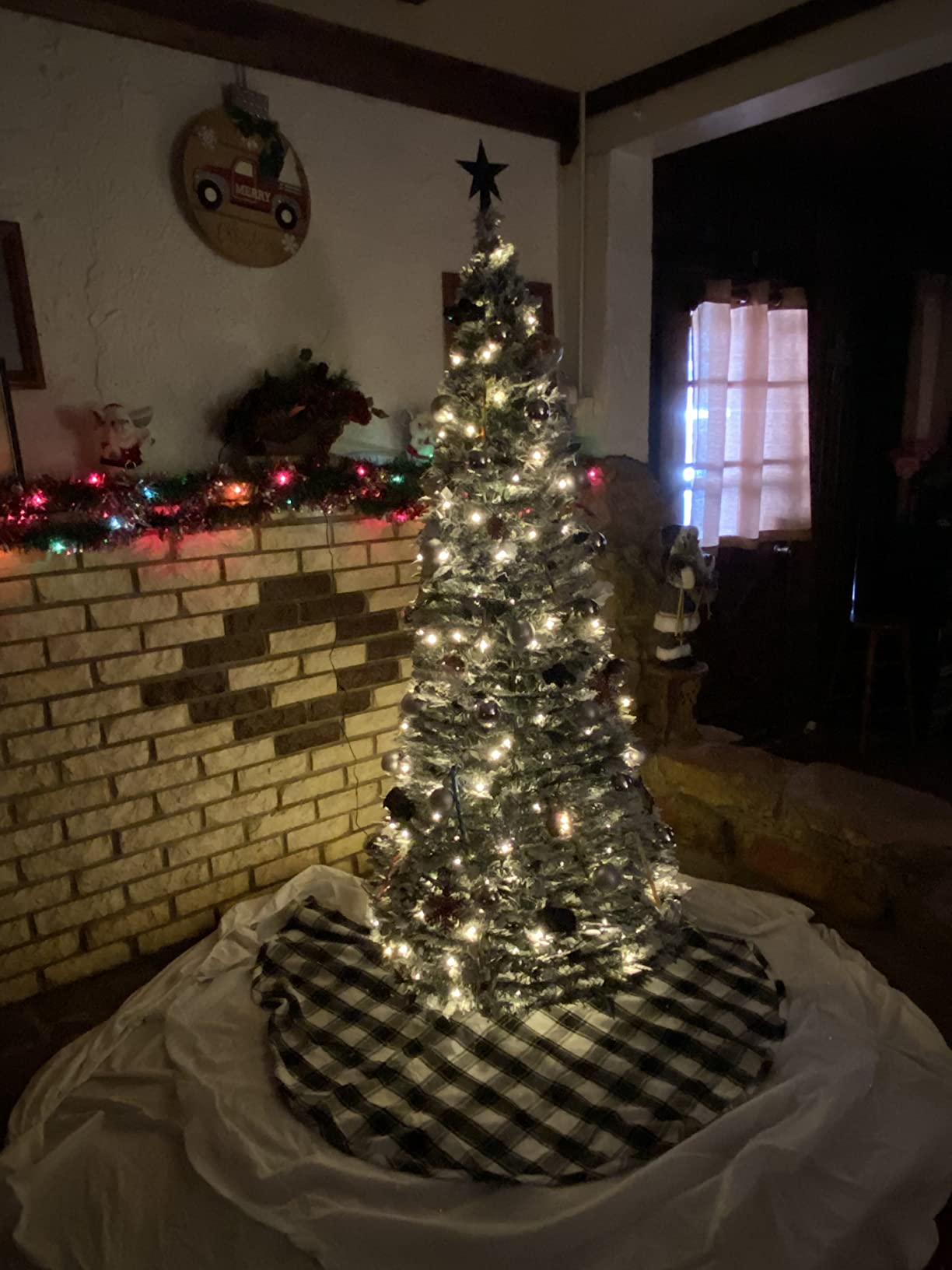 23/mo Finance Sharper Image PopUp 6Ft. White Flocked Christmas Tree Buy Now, Pay Later