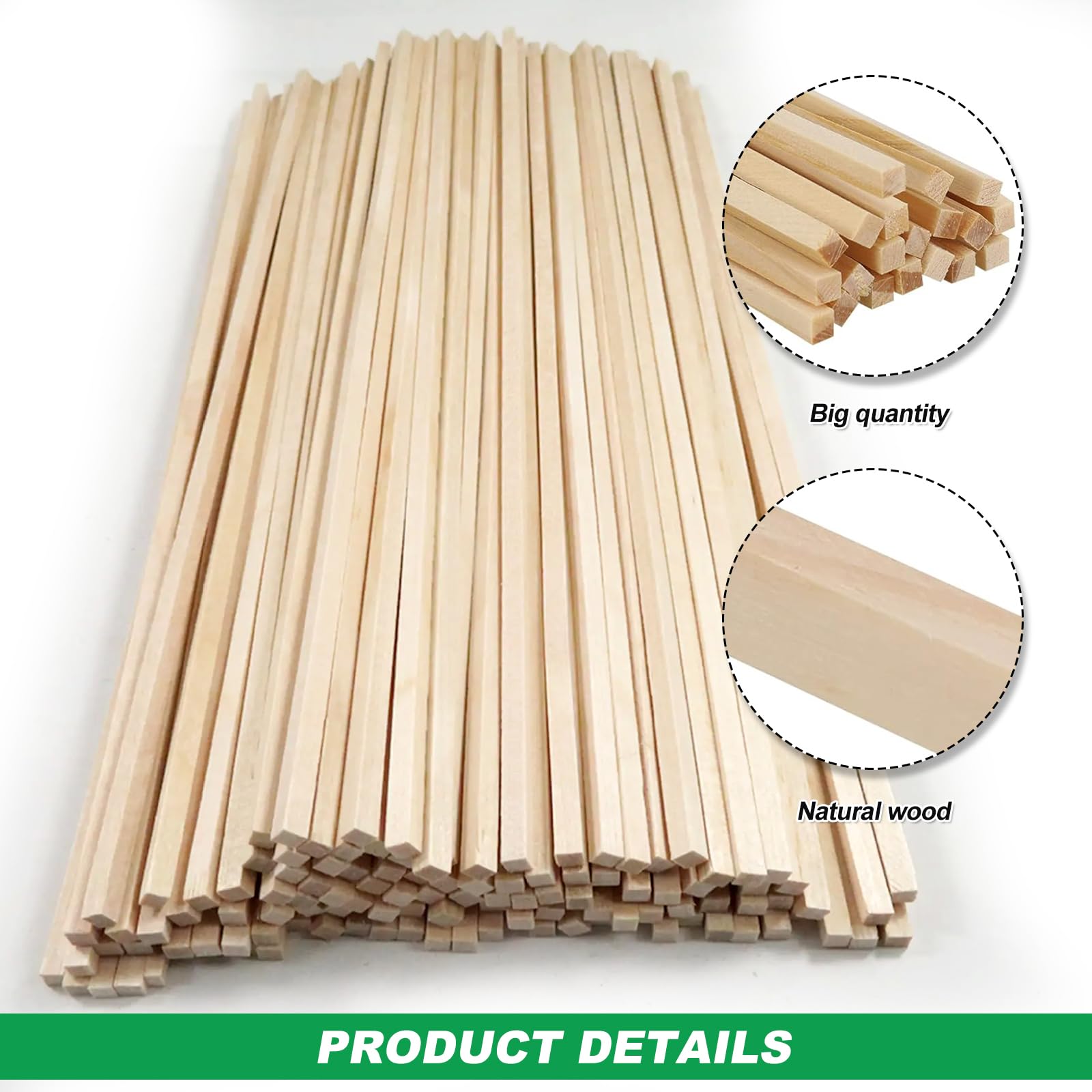 uxcell Bastoncini in legno di bambù, rotondi, 50 cm, 10 mm, per lavori artistici, foto e modellini di edifici, confezione da 20