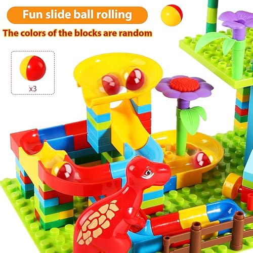 Miniatura 3 de Marble Run Big Building Blocks, 255 piezas, pista de carreras para niños, juguete educativo STEM para niños de 3 a 8 años, juguetes de Navidad para