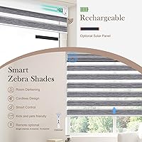 Vista 4 de Persianas motorizadas cebra con control remoto: Canisteo - Persianas automáticas para ventanas de interior funcionan con HomeKit, Alexa, persianas