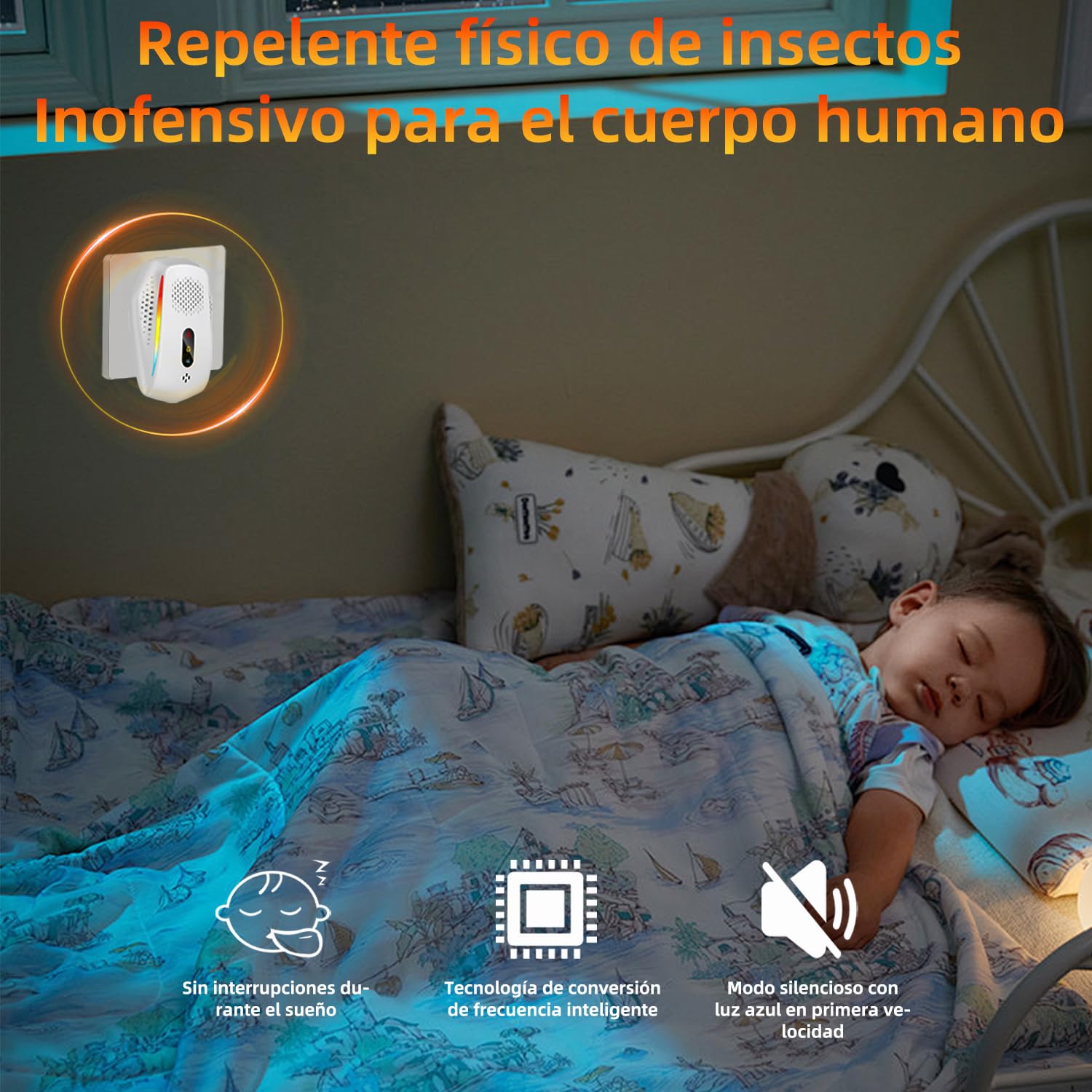 Repelente Ultrasónico de Plagas 6 Pack, Ahuyentador de Ratones e Insectos con 3 Modos Inteligentes, Ultrasonidos para Casa, Cocina, Dormitorio, Garaje, Seguro para Niños y Mascotas (Blanco)