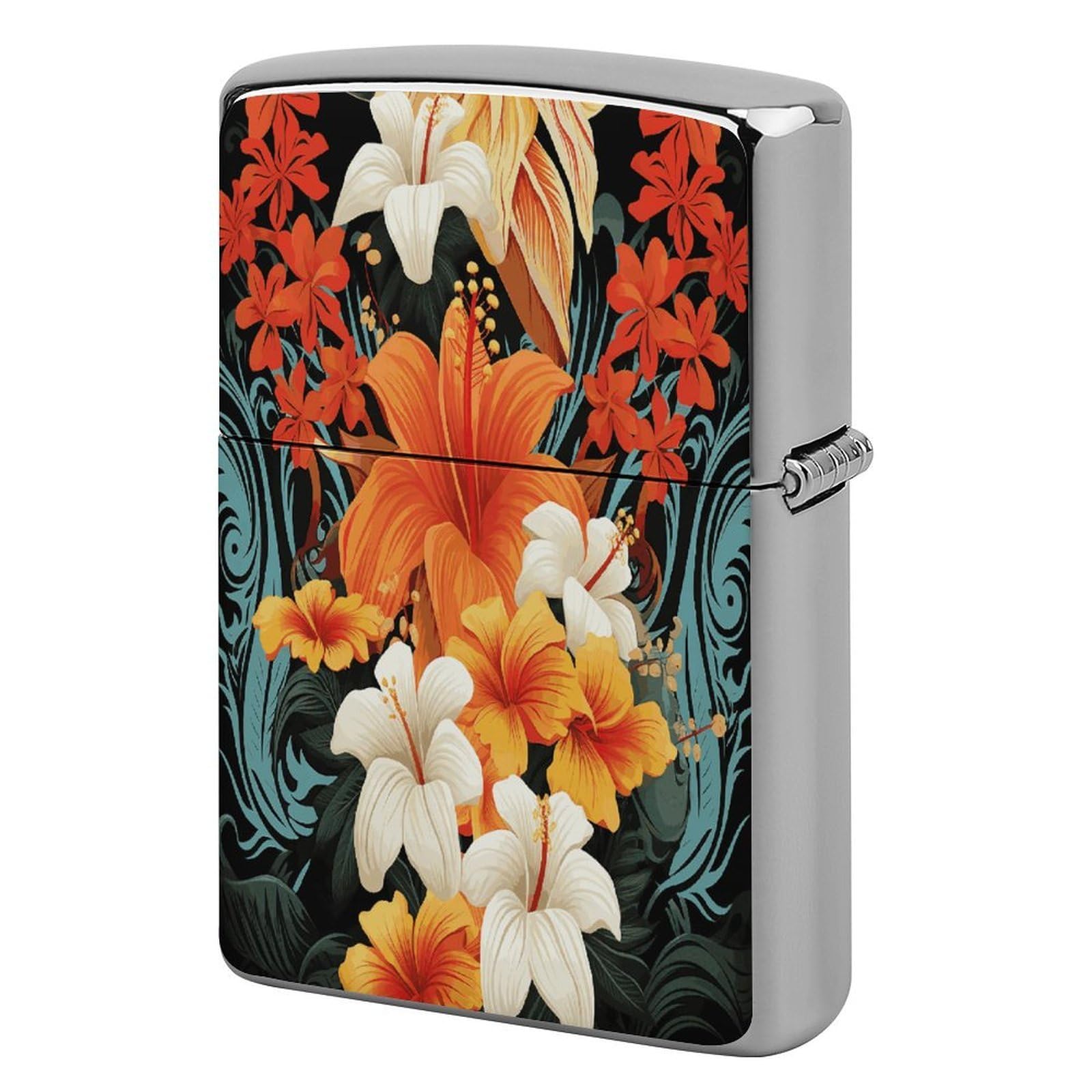 Fodpand Style Flowers And Hawaiian Metal Lighter Case Cover Lighter Sleeve